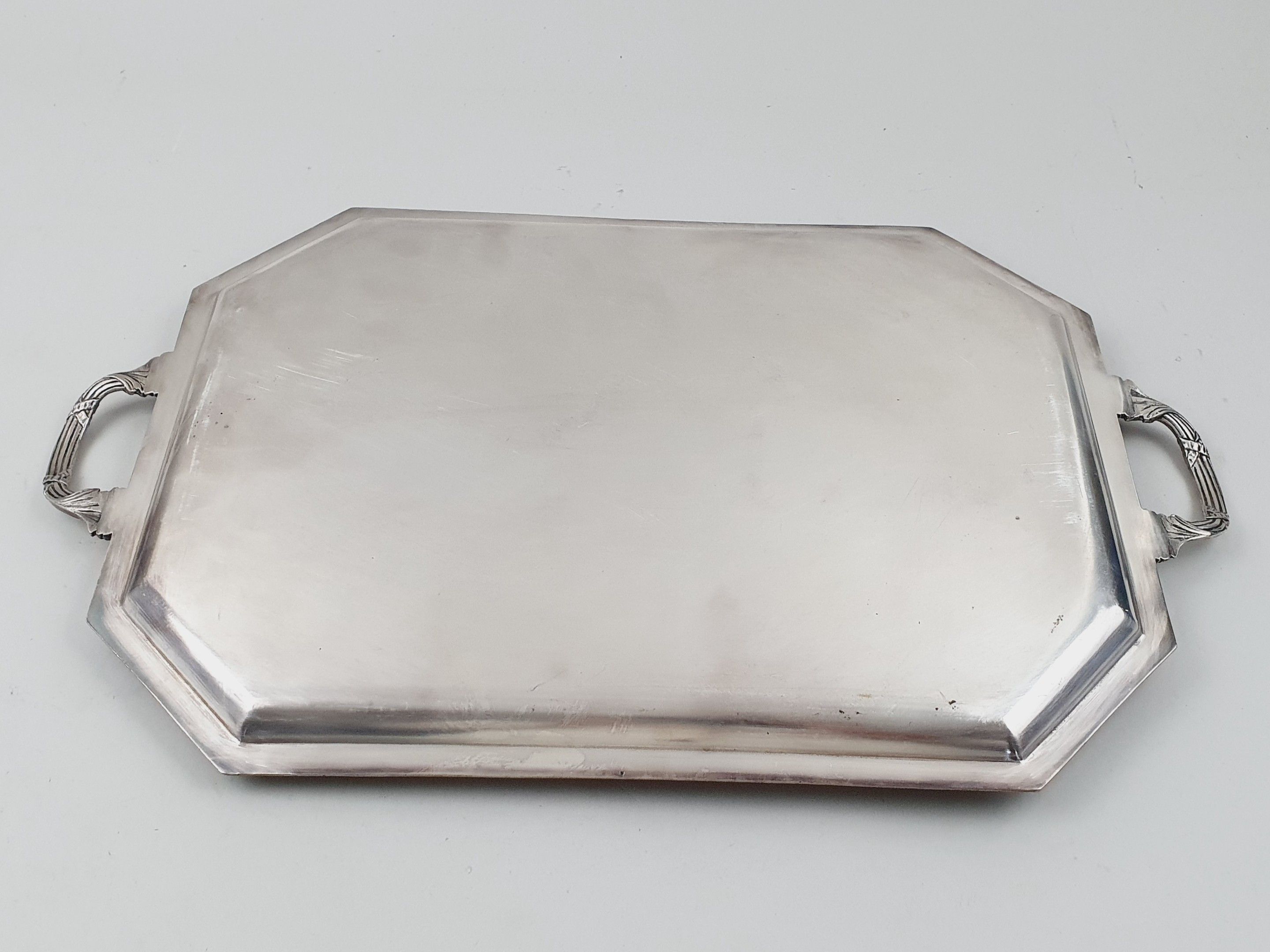 Plateau De Service En Métal Argenté Kingsway Plate 3760, Occasion, Dimensions 40x15,5 Cm