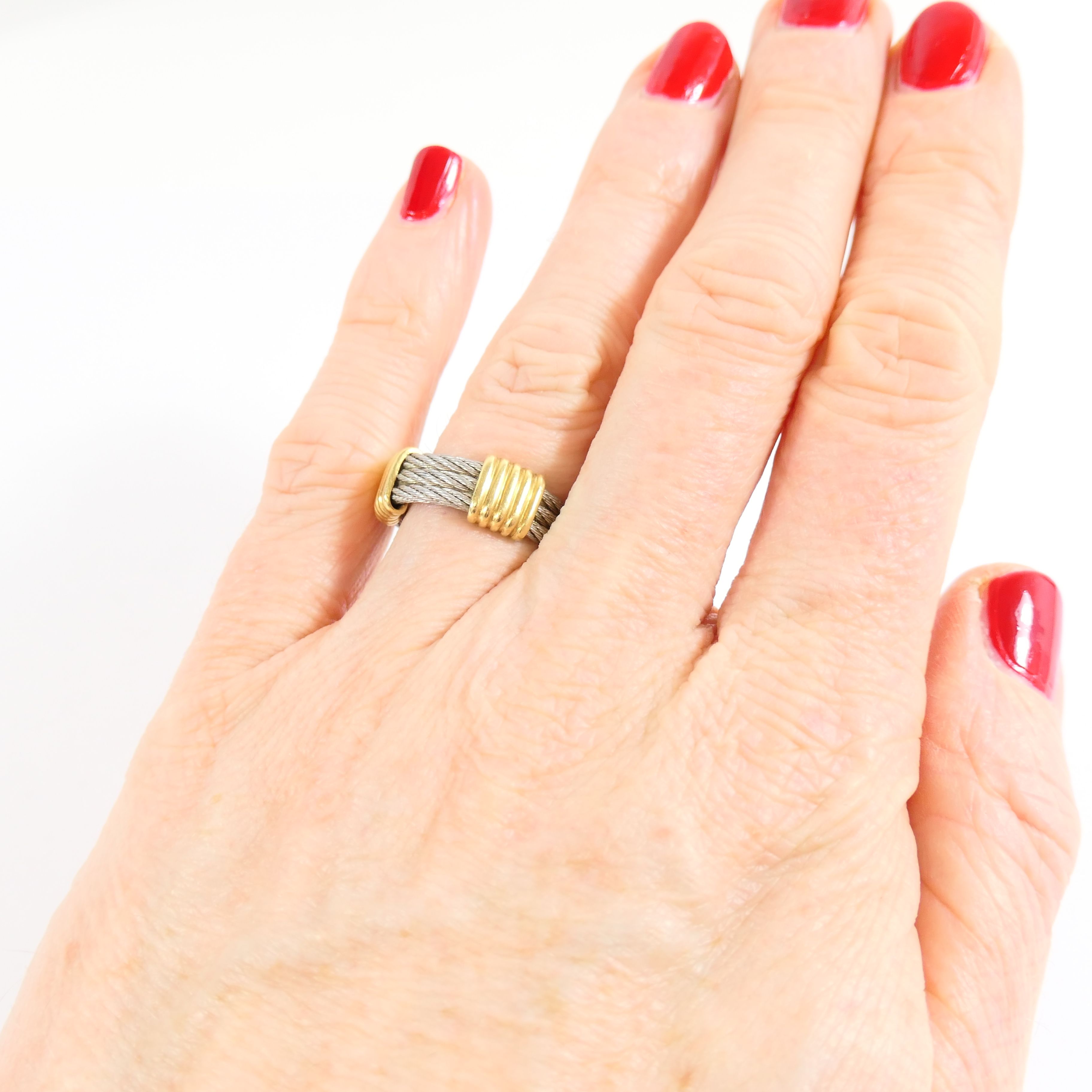 FRED Paris. Bague "Force 10" en acier et or 750 mi Bijoux Ventes