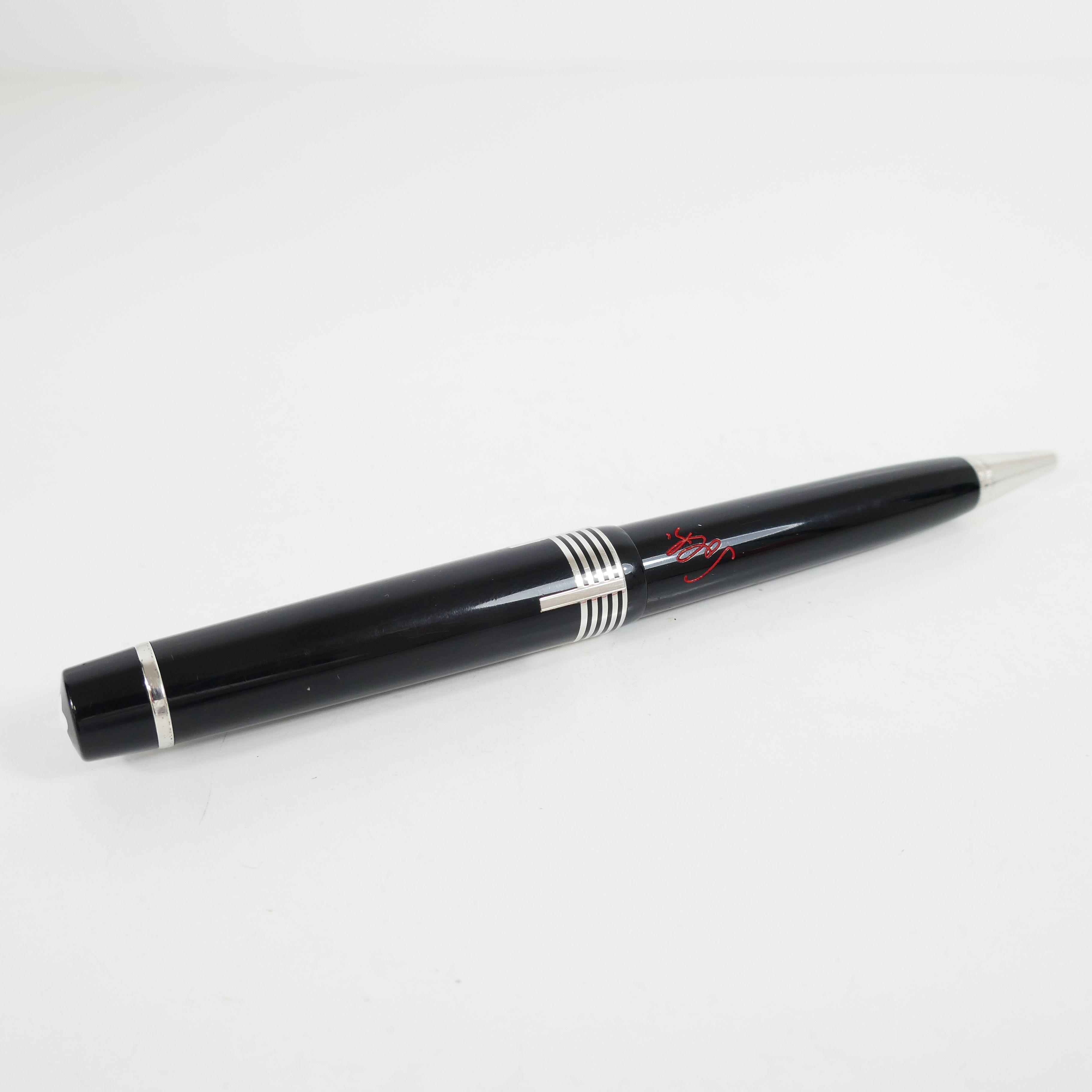 Stylo Roller Omas Ogive En Résine Noire Cannelée - Stylo Prestige Vintage Occasion