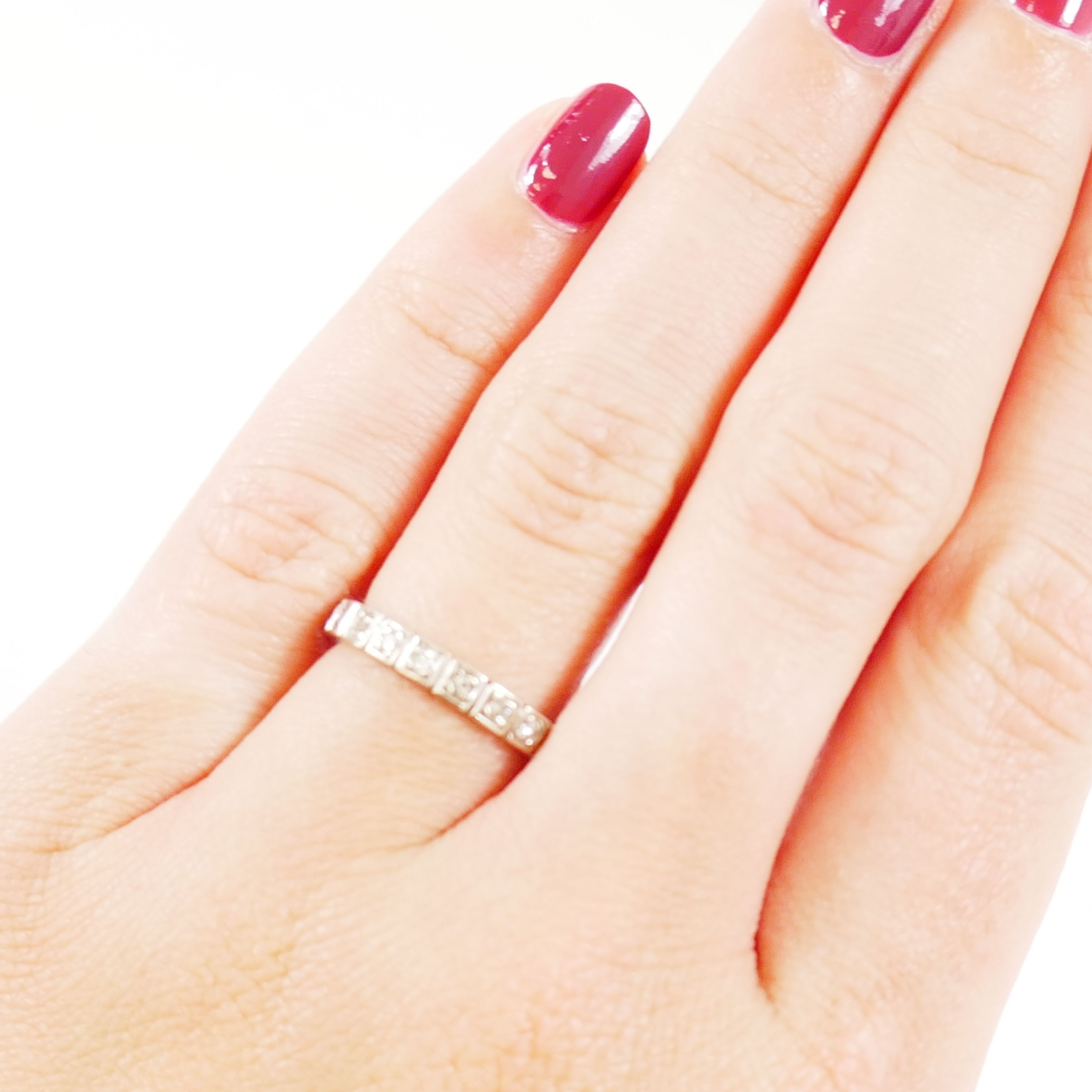 Alliance US en or gris 750 mil. sertie de diamants Bijoux Ventes